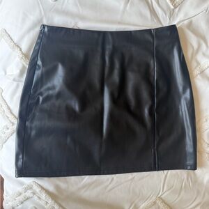 Cider Black Faux Leather Mini Skirt